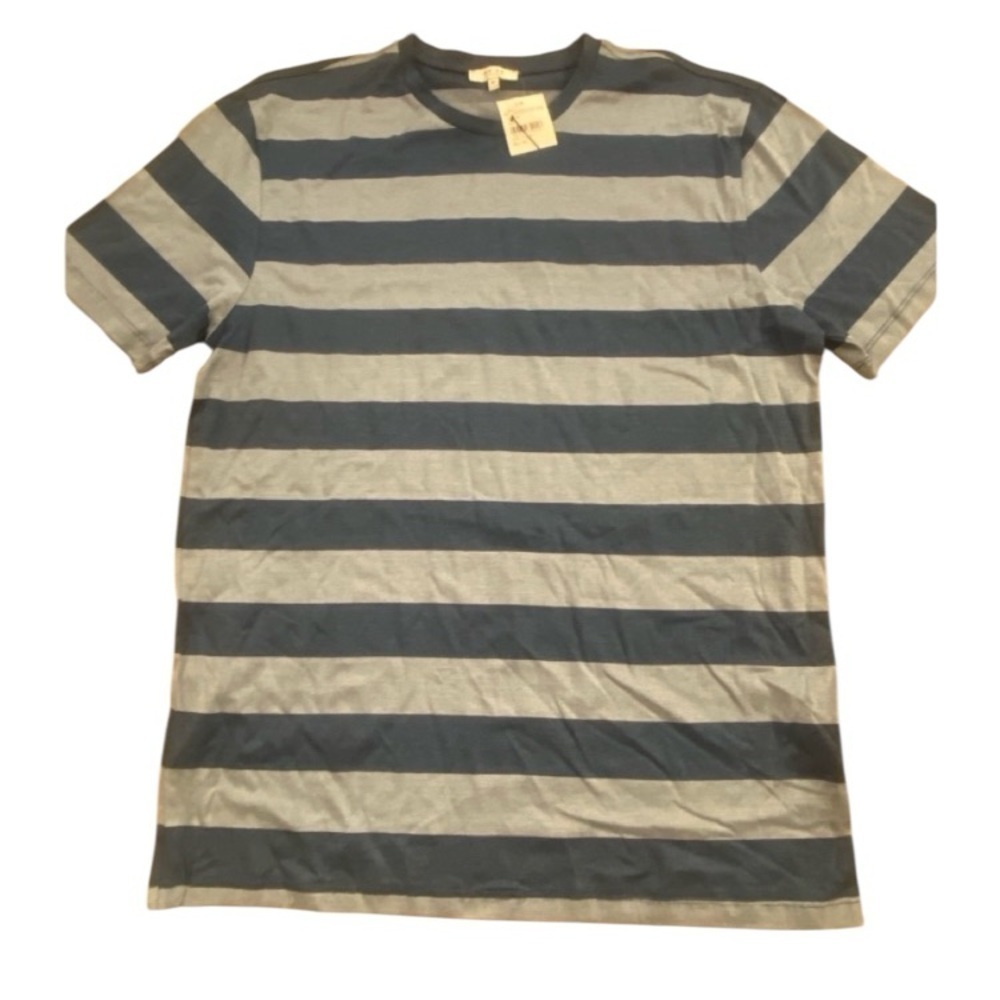 Reiss Men’s T Shirt Blue Gray Stripe New L/XL